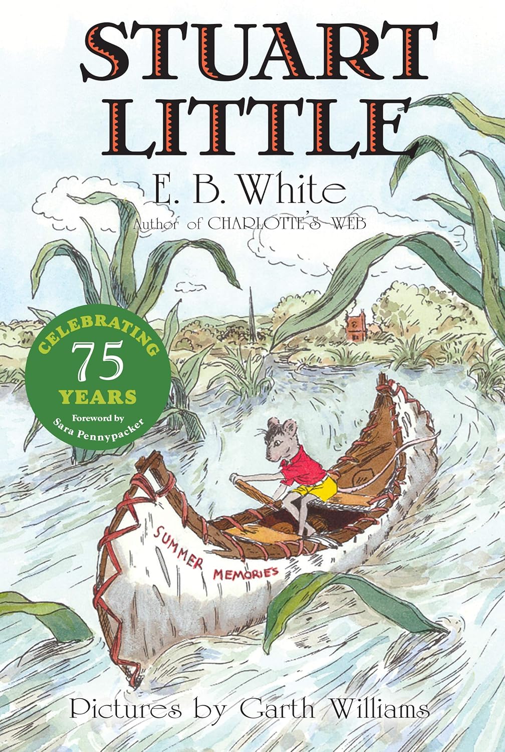 A book cover of a little mouse on a boat Description automatically generated
