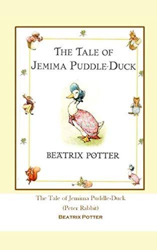 A book cover of a tale of jemima puddle-duck Description automatically generated