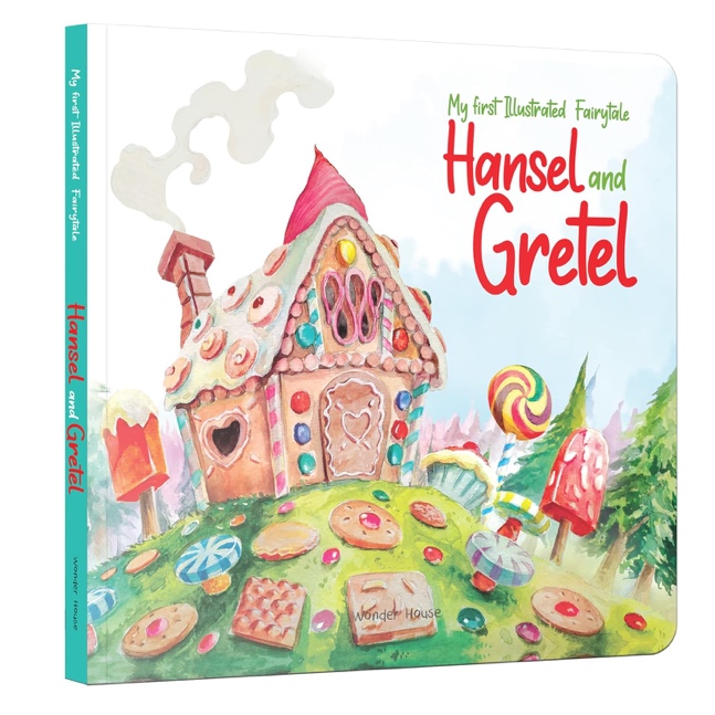 A book cover with a house and cookies Description automatically generated